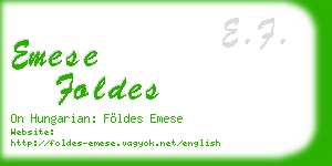 emese foldes business card